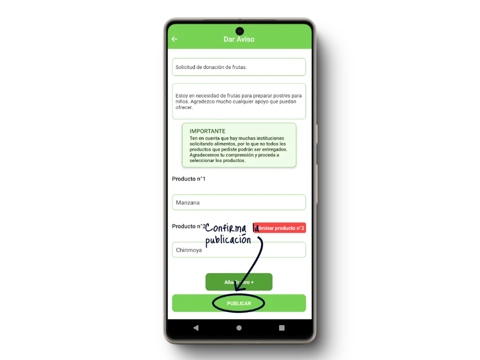 Confirmación de petición