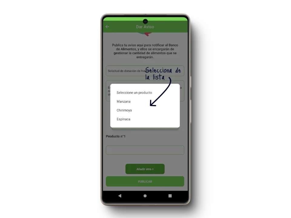 Selección de fecha y urgencia